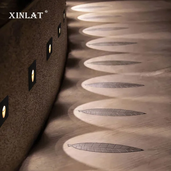 Recessed Led Stair Light Aluminum Round Wall Corner Lamp EU60 Box Circular Nightlight for Stairway Step Foyer Sitting Room